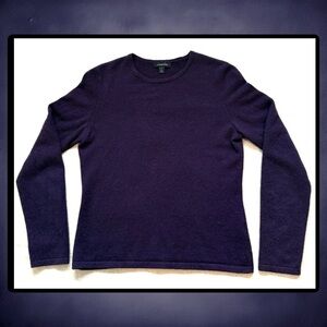 LANDS’ END Deep Purple 100% Cashmere Crew Neck Sweater